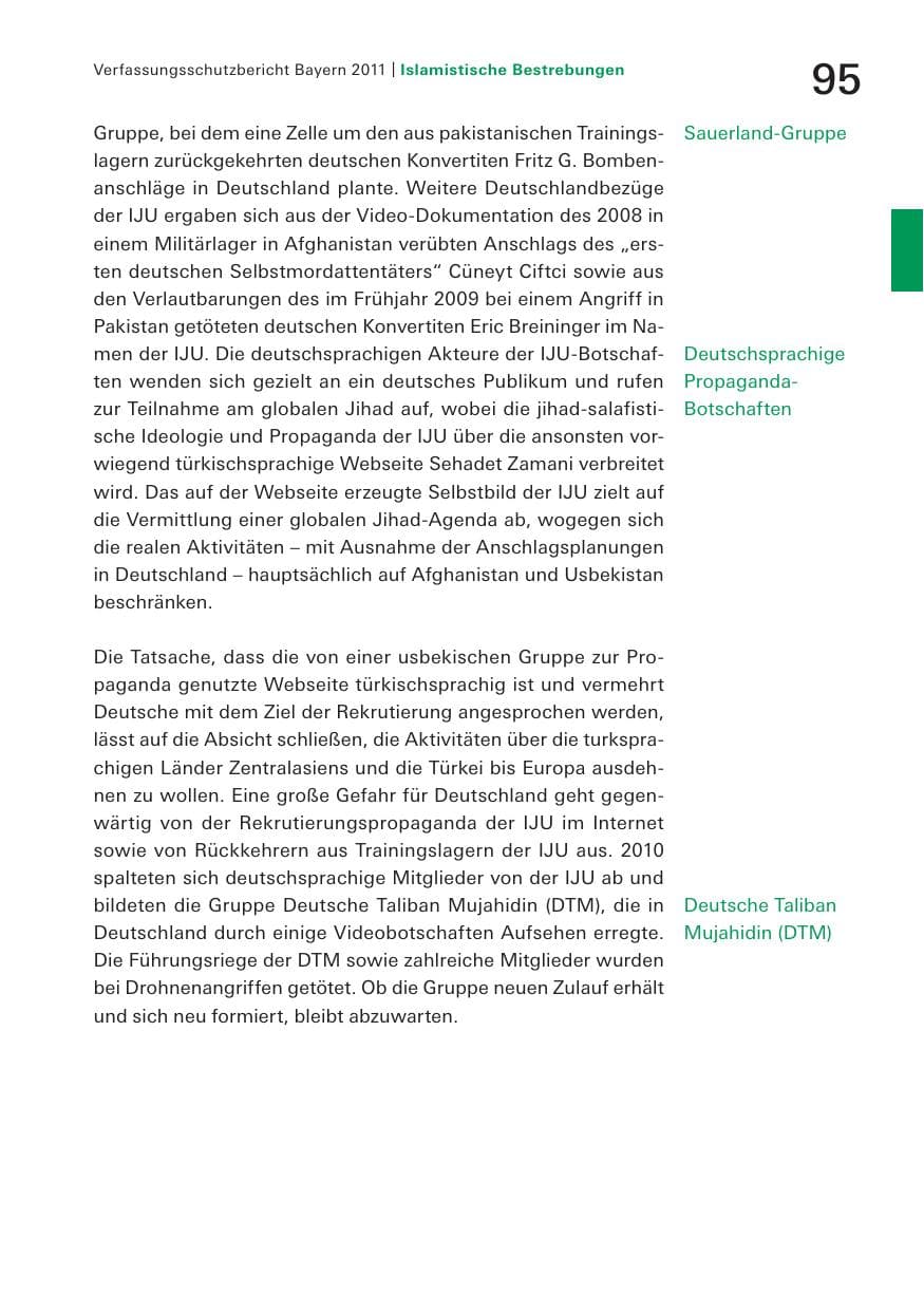 Seite 97 des Verfassungsschutzbericht 2011 Bayern