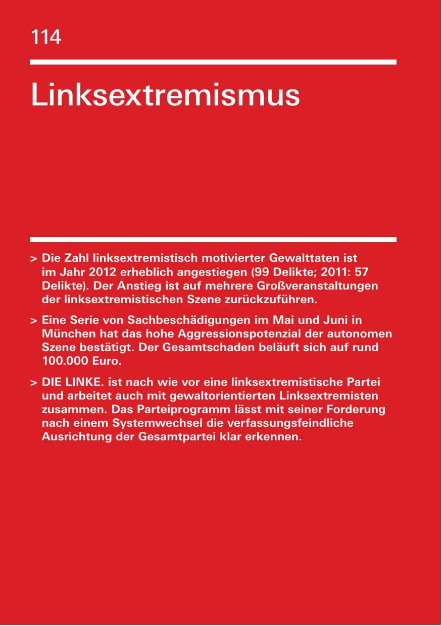 Seite 114 des Verfassungsschutzbericht 2012 Bayern