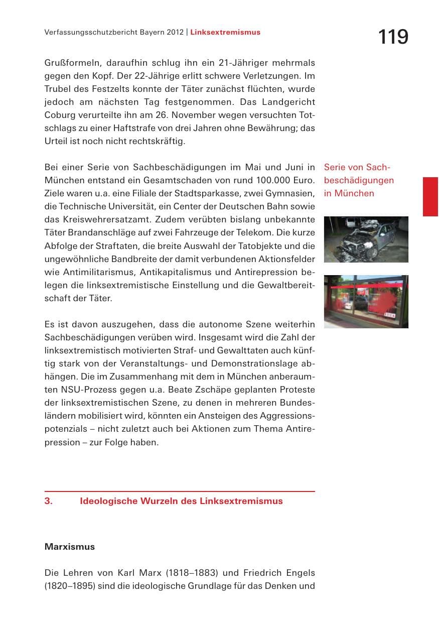 Seite 119 des Verfassungsschutzbericht 2012 Bayern