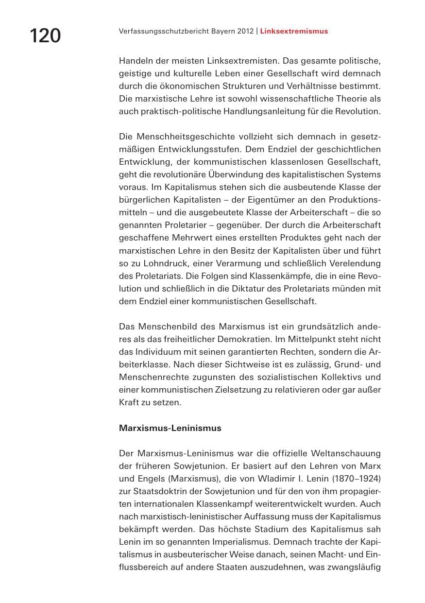 Seite 120 des Verfassungsschutzbericht 2012 Bayern