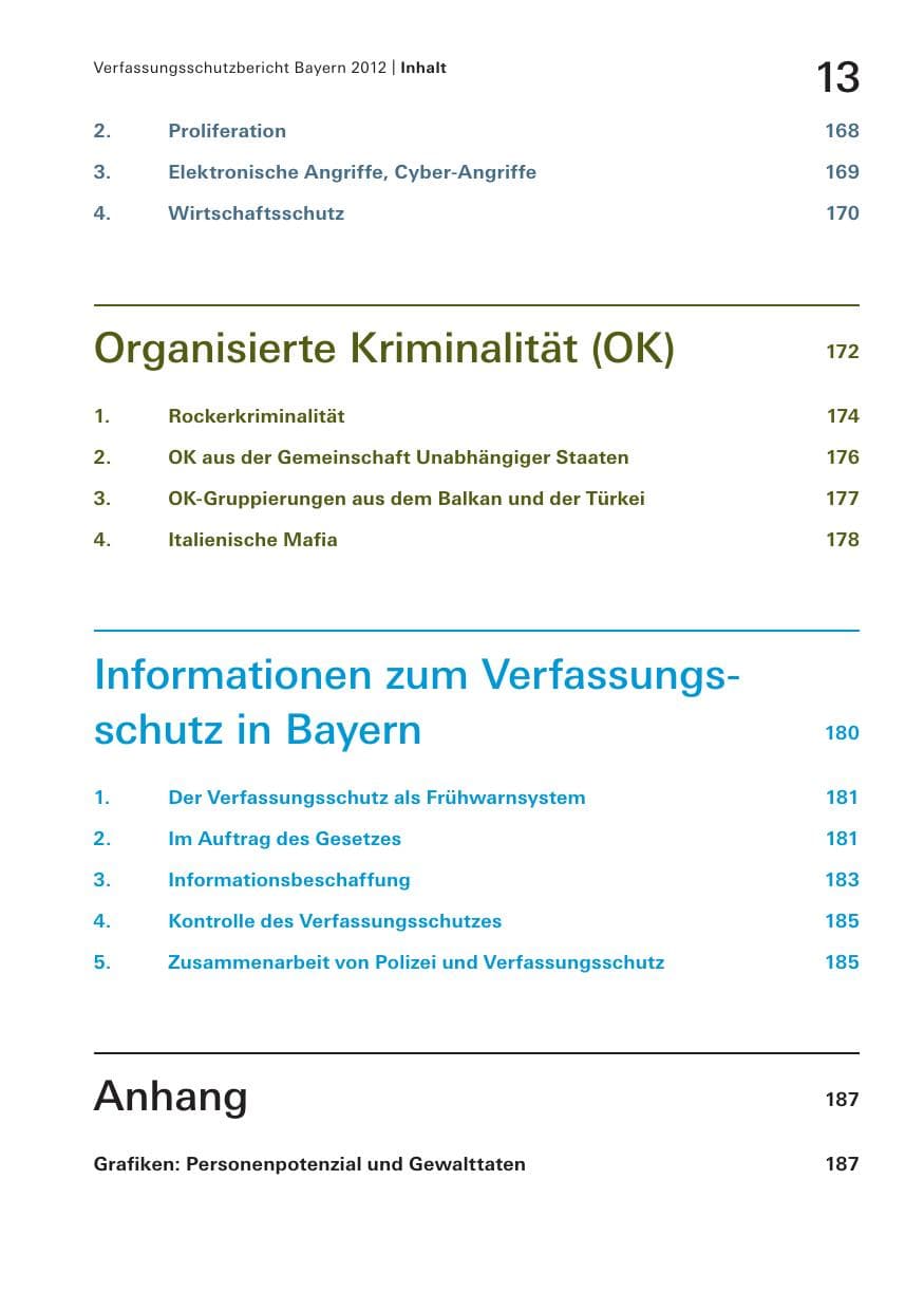 Seite 13 des Verfassungsschutzbericht 2012 Bayern
