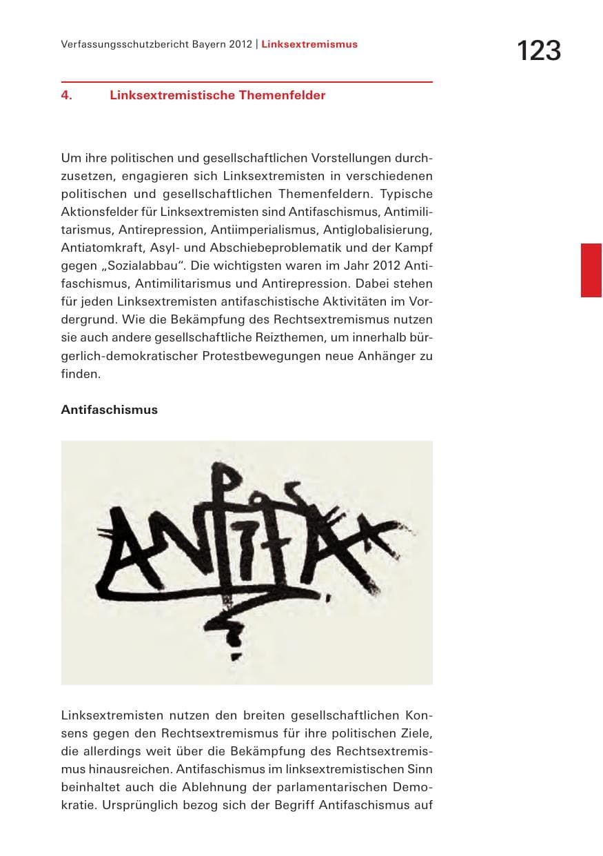 Seite 123 des Verfassungsschutzbericht 2012 Bayern