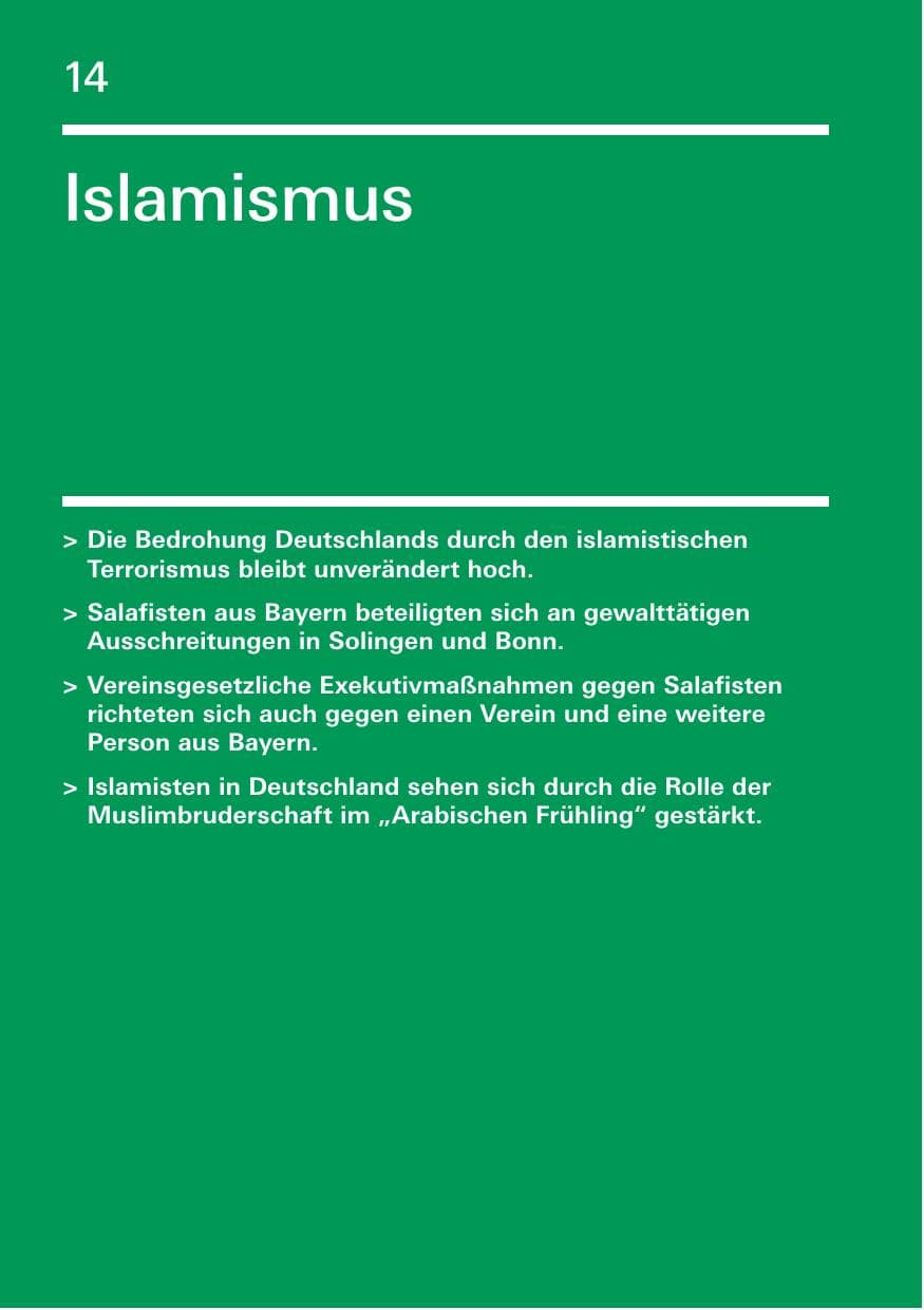 Seite 14 des Verfassungsschutzbericht 2012 Bayern