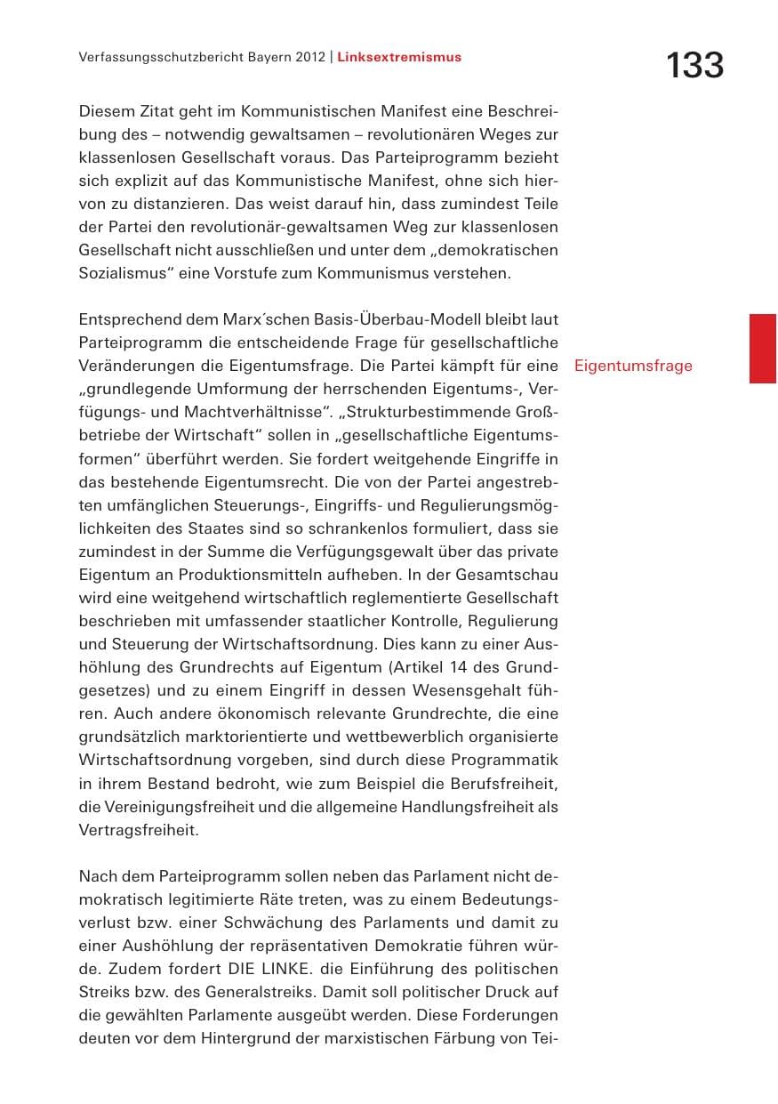 Seite 133 des Verfassungsschutzbericht 2012 Bayern