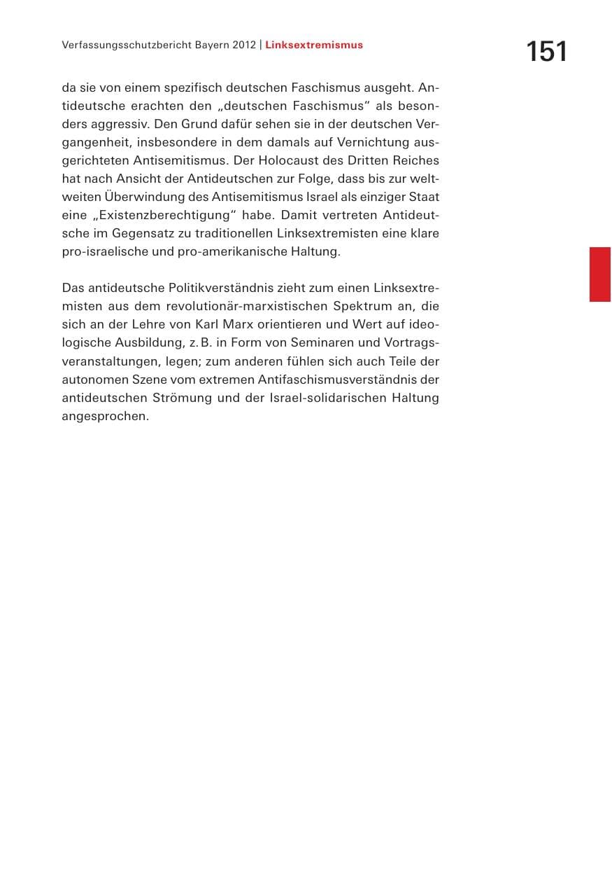 Seite 151 des Verfassungsschutzbericht 2012 Bayern