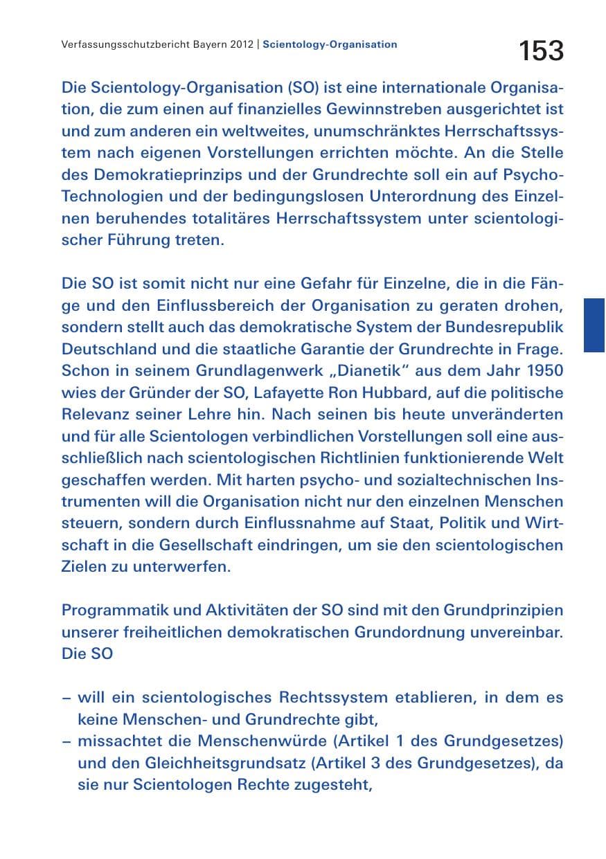Seite 153 des Verfassungsschutzbericht 2012 Bayern