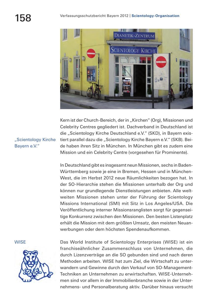 Seite 158 des Verfassungsschutzbericht 2012 Bayern