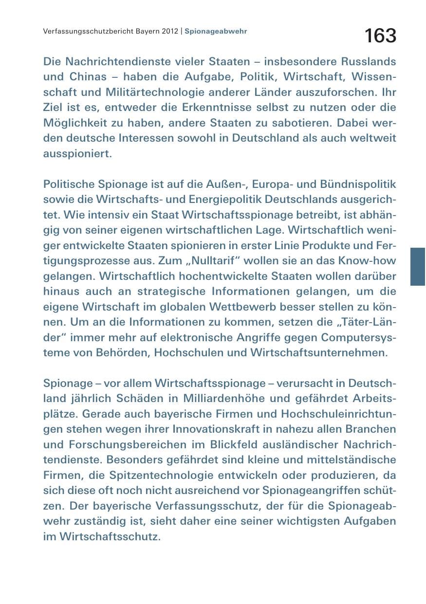 Seite 163 des Verfassungsschutzbericht 2012 Bayern