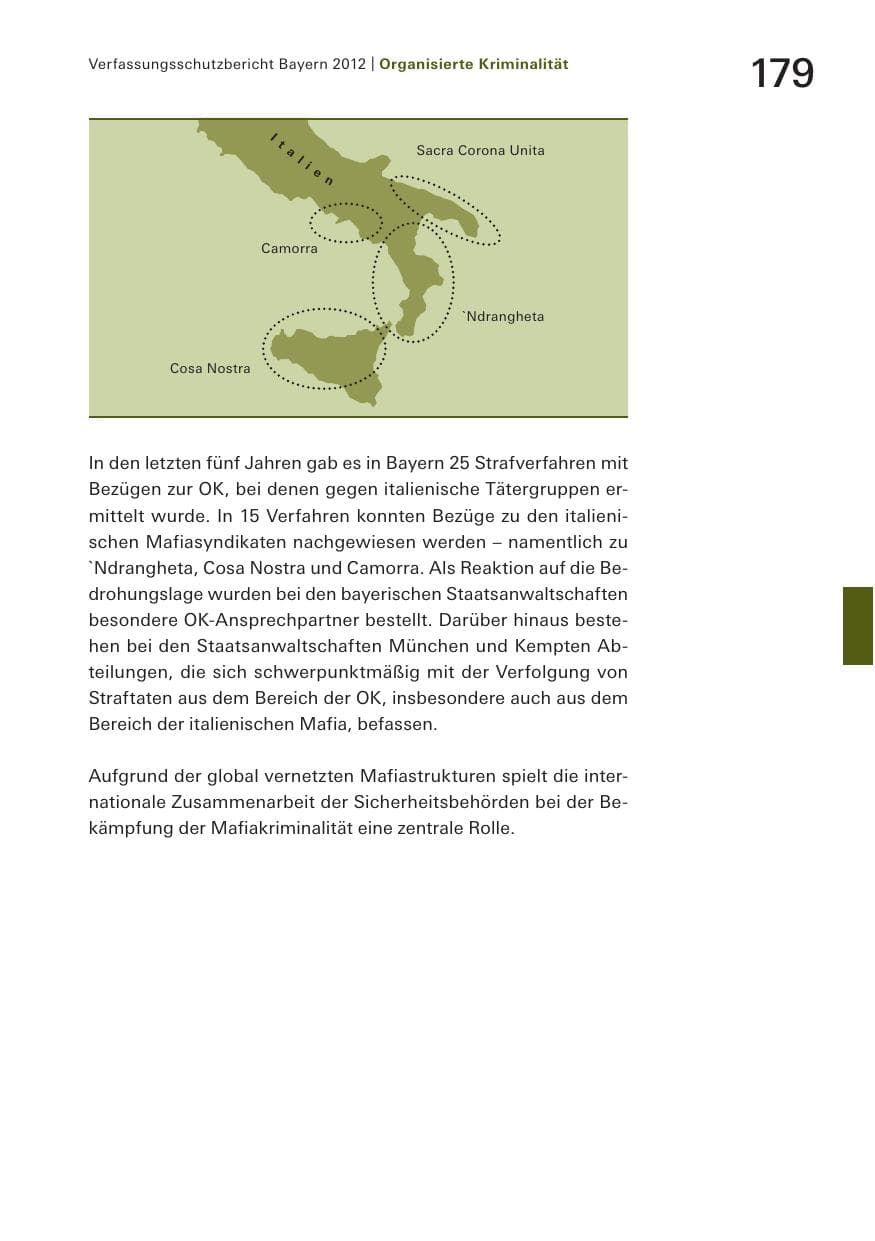 Seite 179 des Verfassungsschutzbericht 2012 Bayern