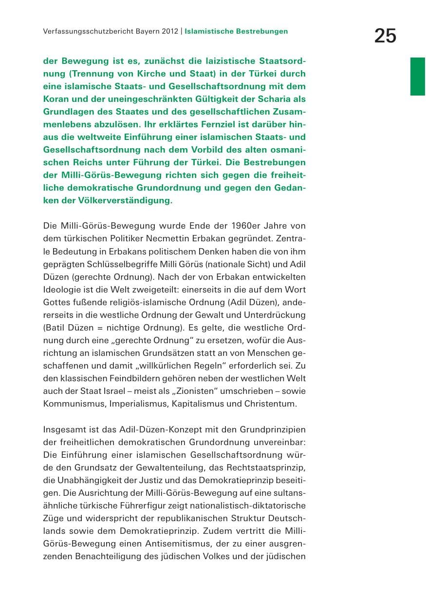 Seite 25 des Verfassungsschutzbericht 2012 Bayern