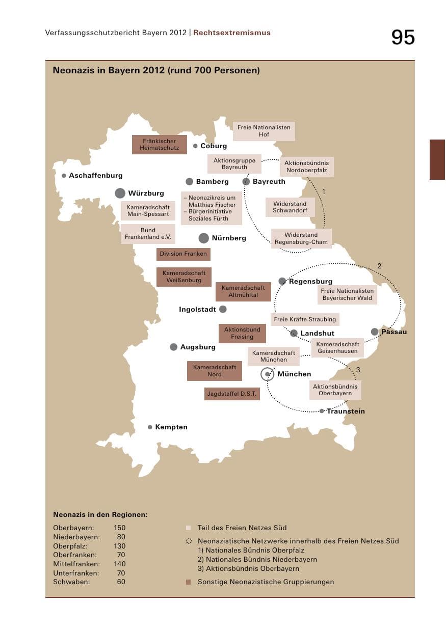 Seite 95 des Verfassungsschutzbericht 2012 Bayern