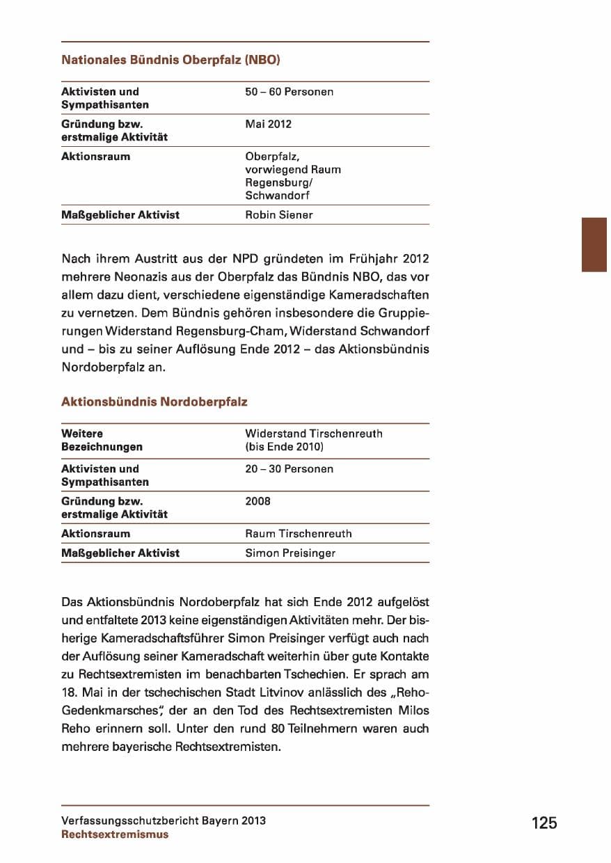 Seite 125 des Verfassungsschutzbericht 2013 Bayern