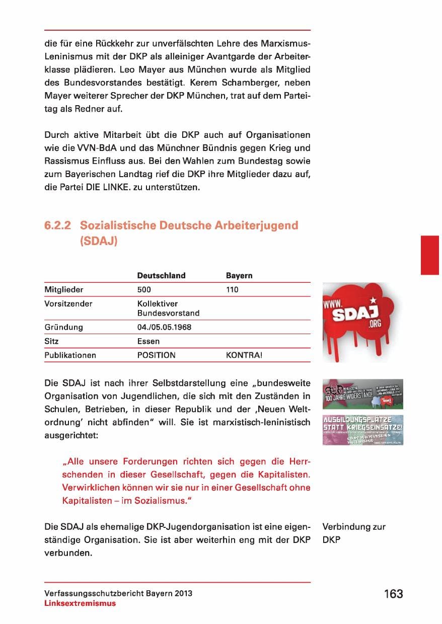 Seite 163 des Verfassungsschutzbericht 2013 Bayern