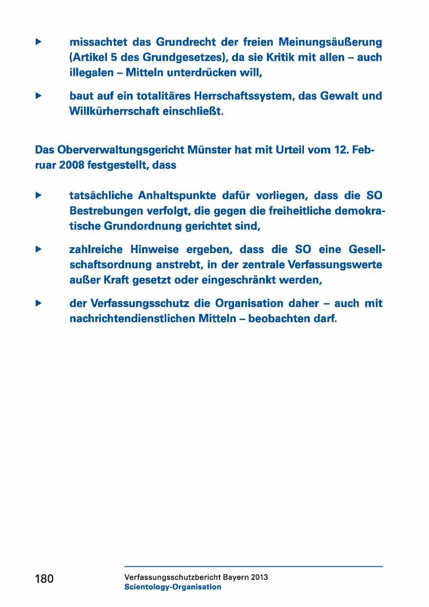 Seite 180 des Verfassungsschutzbericht 2013 Bayern