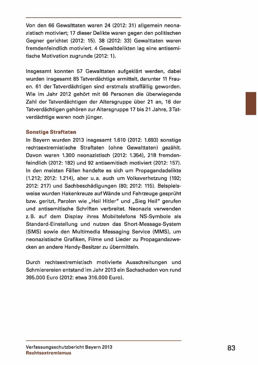 Seite 83 des Verfassungsschutzbericht 2013 Bayern