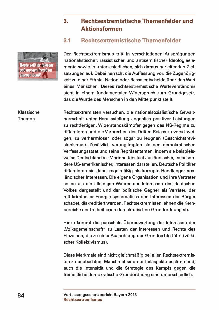 Seite 84 des Verfassungsschutzbericht 2013 Bayern