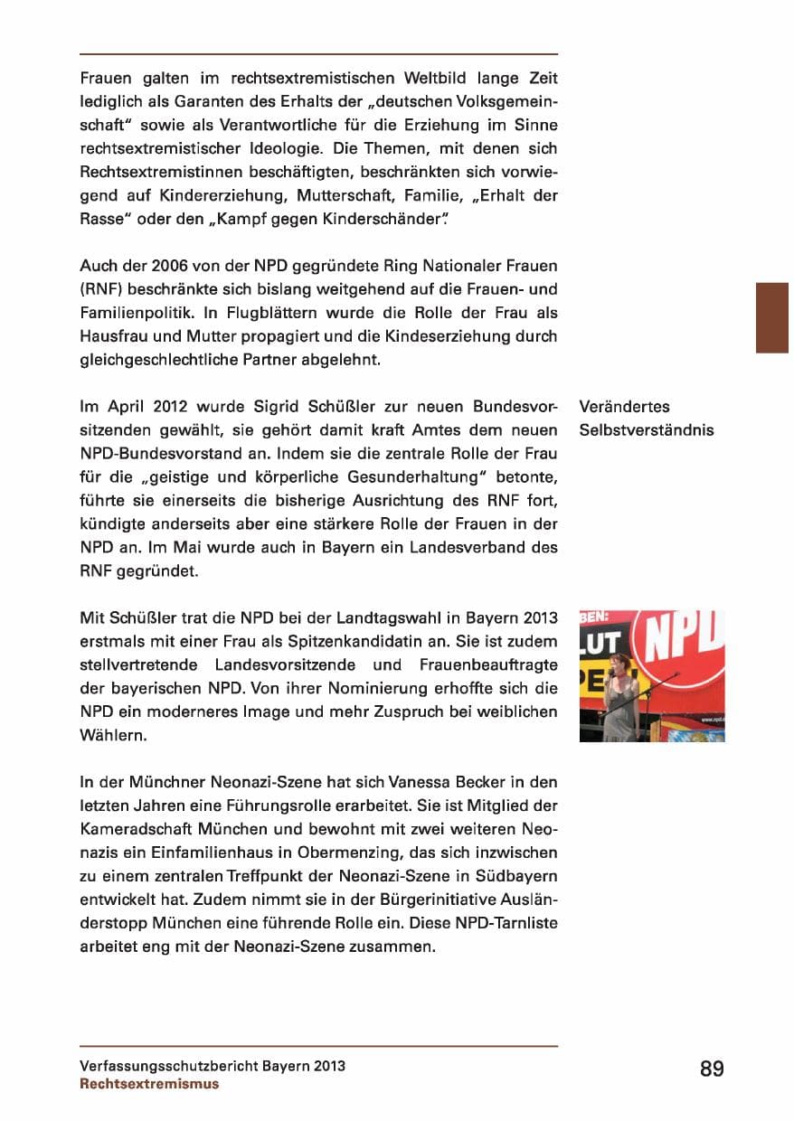 Seite 89 des Verfassungsschutzbericht 2013 Bayern