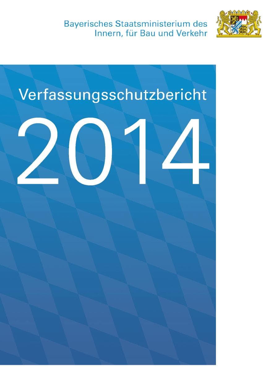 Seite 1 des Verfassungsschutzbericht 2014 Bayern