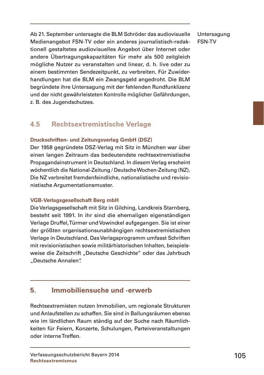 Seite 107 des Verfassungsschutzbericht 2014 Bayern
