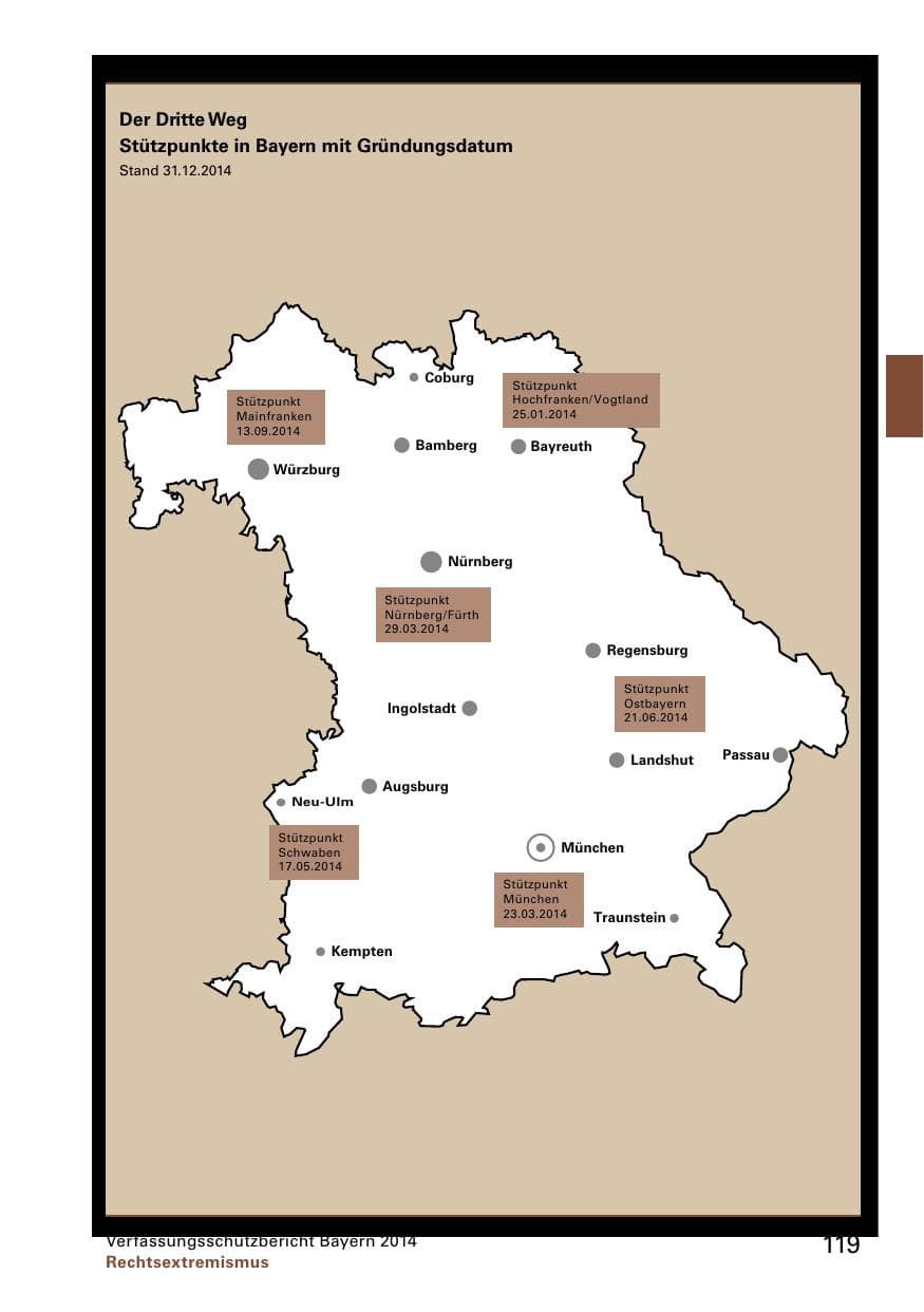 Seite 121 des Verfassungsschutzbericht 2014 Bayern