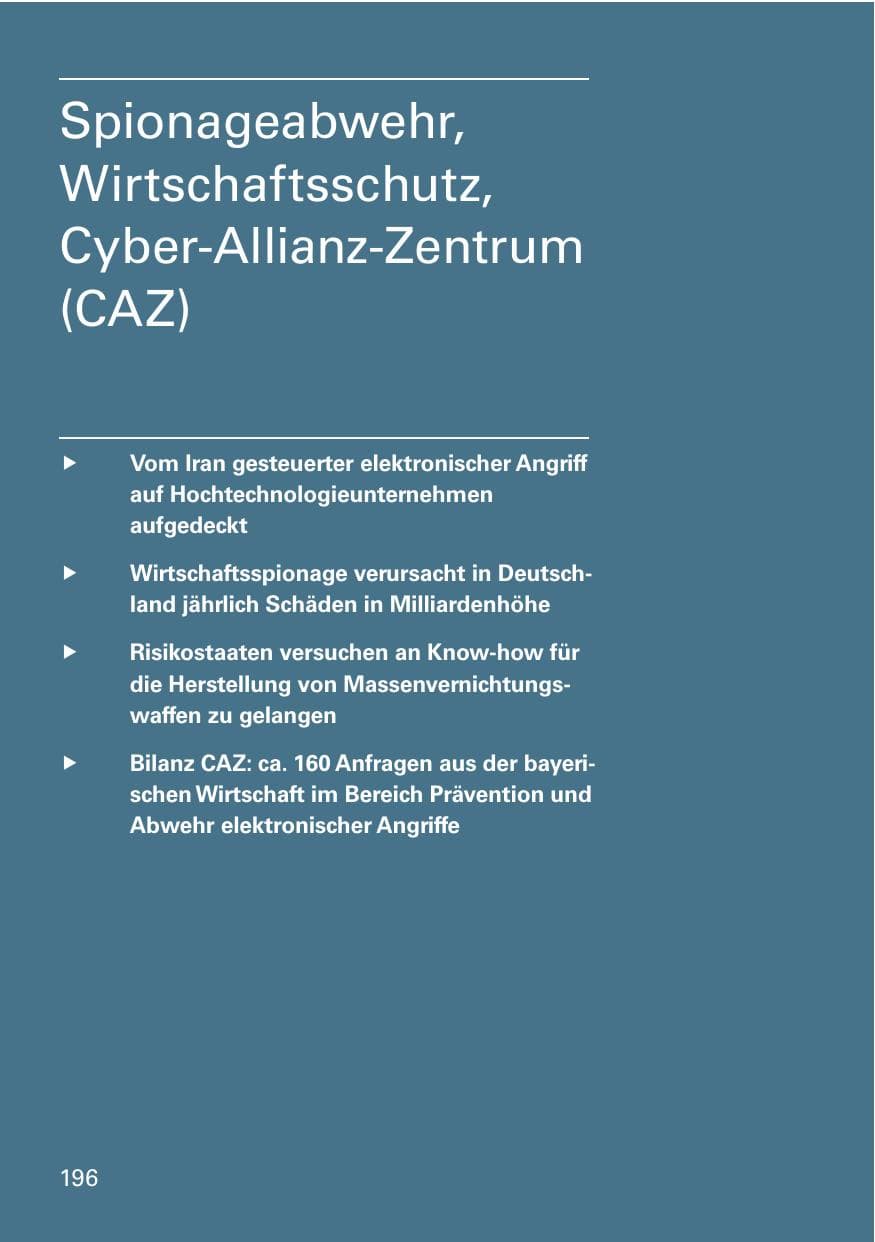 Seite 198 des Verfassungsschutzbericht 2014 Bayern