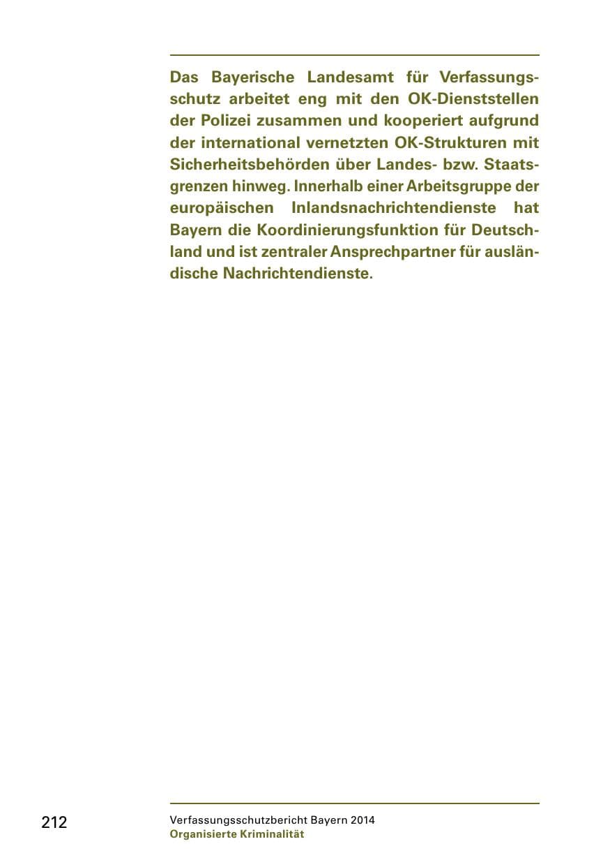 Seite 214 des Verfassungsschutzbericht 2014 Bayern