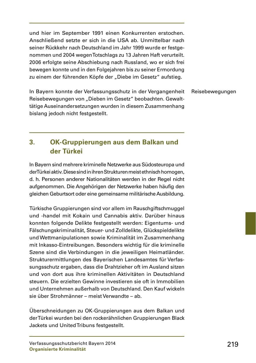 Seite 221 des Verfassungsschutzbericht 2014 Bayern