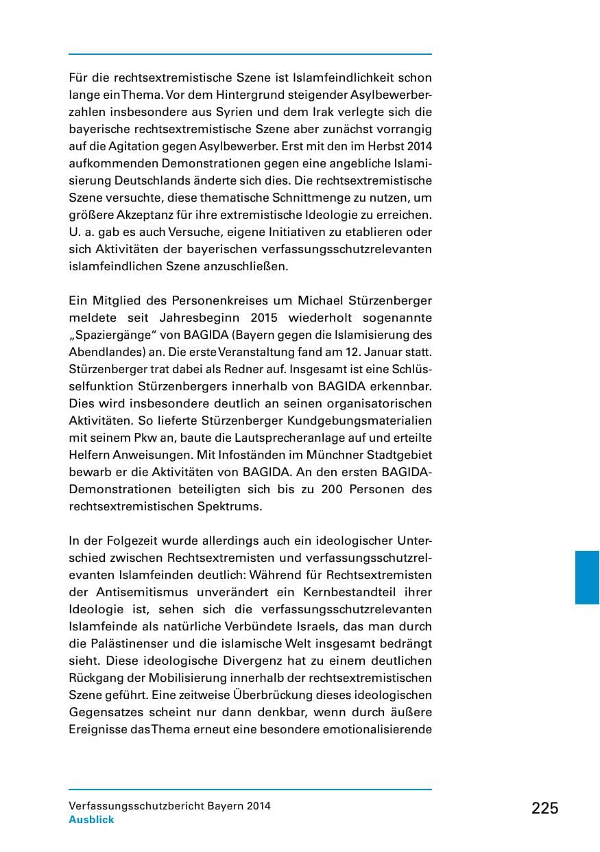 Seite 227 des Verfassungsschutzbericht 2014 Bayern