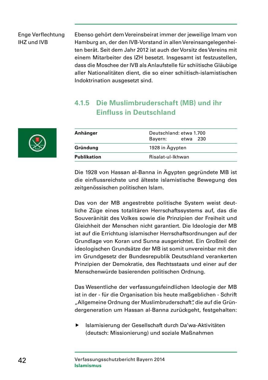 Seite 44 des Verfassungsschutzbericht 2014 Bayern