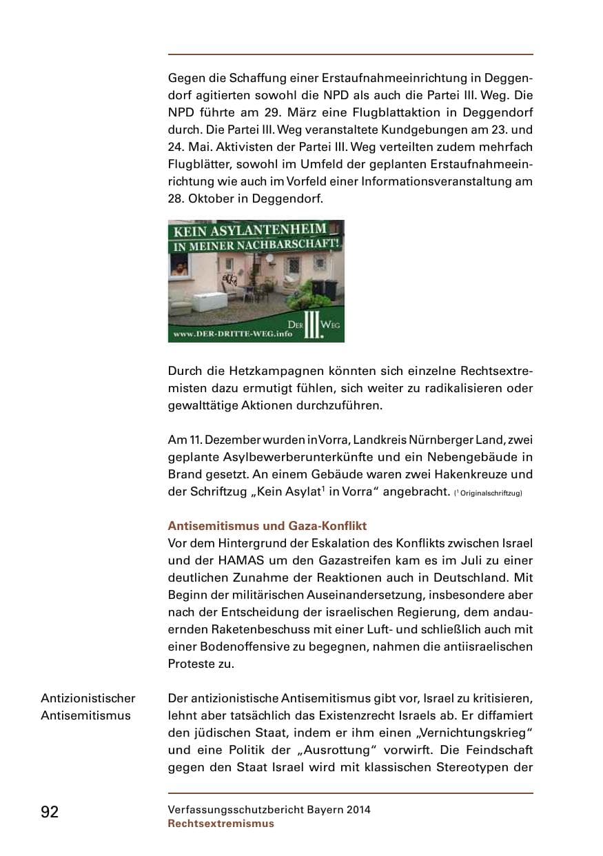 Seite 94 des Verfassungsschutzbericht 2014 Bayern