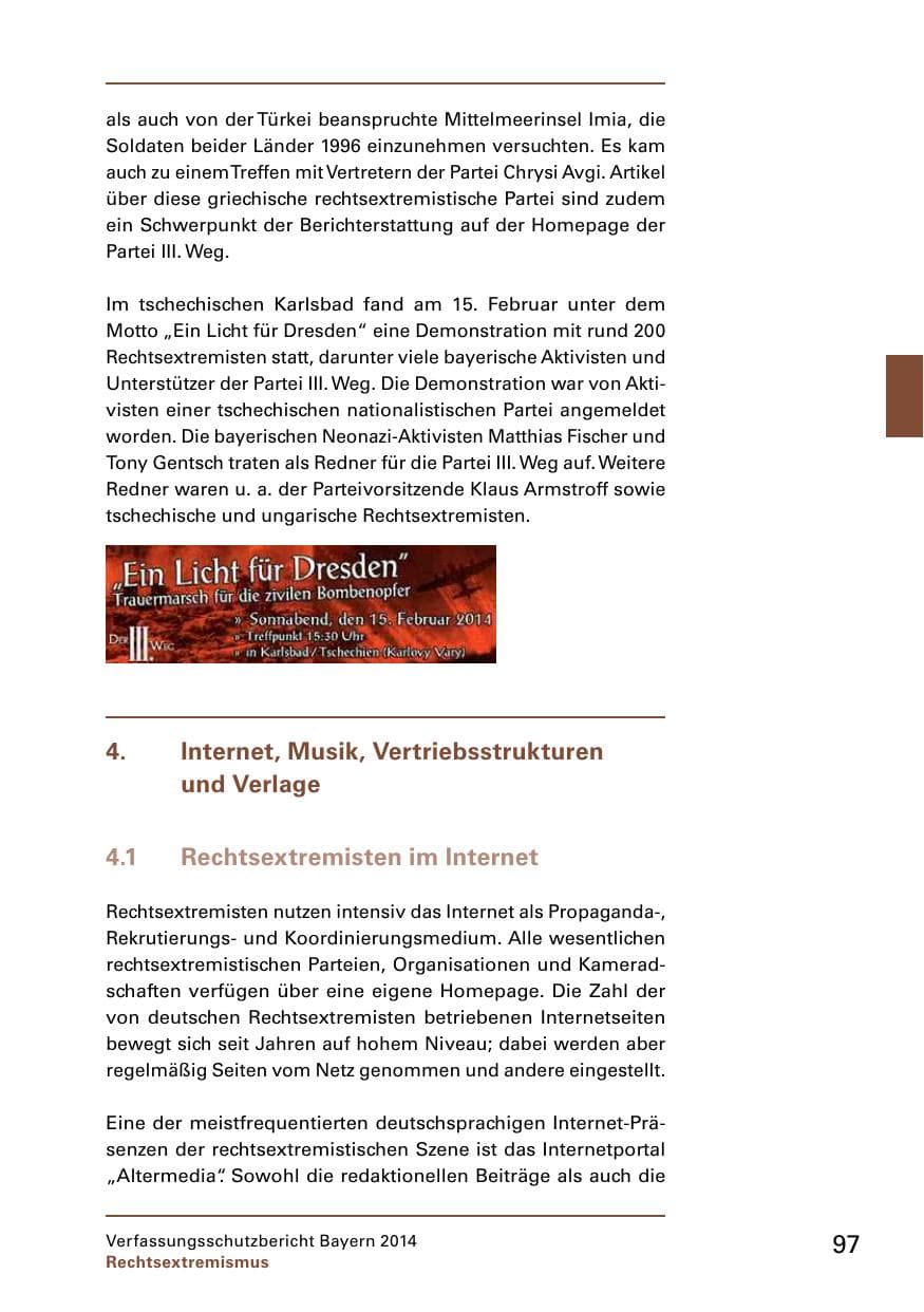 Seite 99 des Verfassungsschutzbericht 2014 Bayern