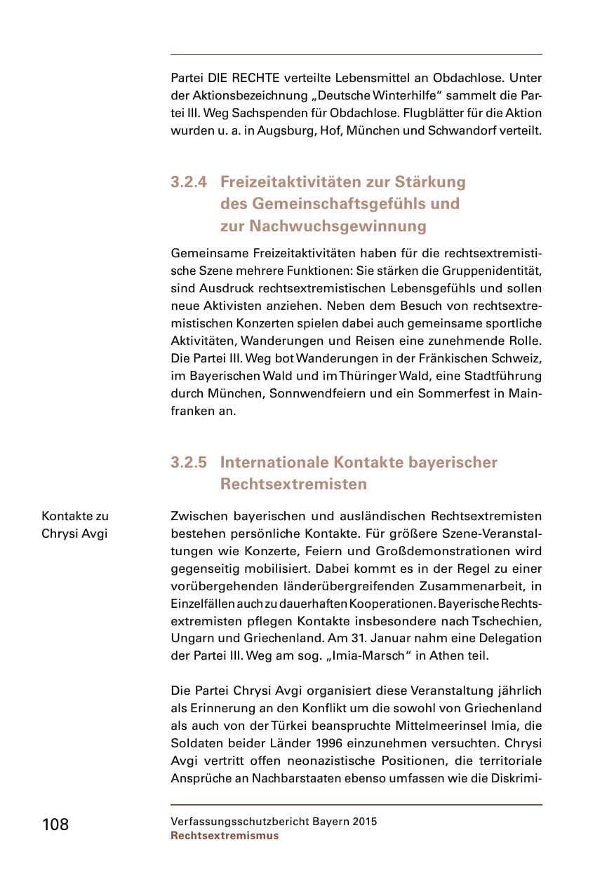 Seite 110 des Verfassungsschutzbericht 2015 Bayern