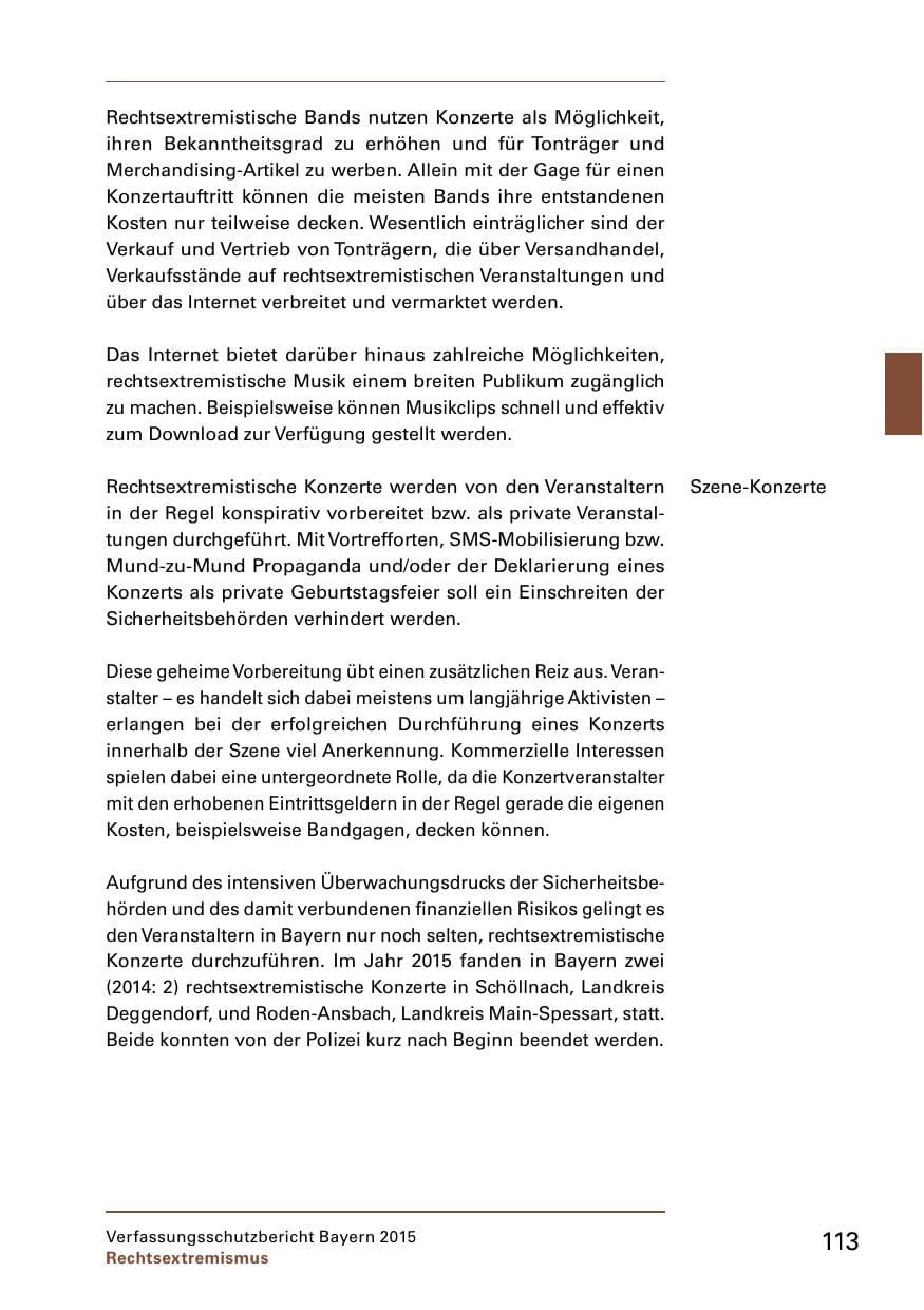 Seite 115 des Verfassungsschutzbericht 2015 Bayern