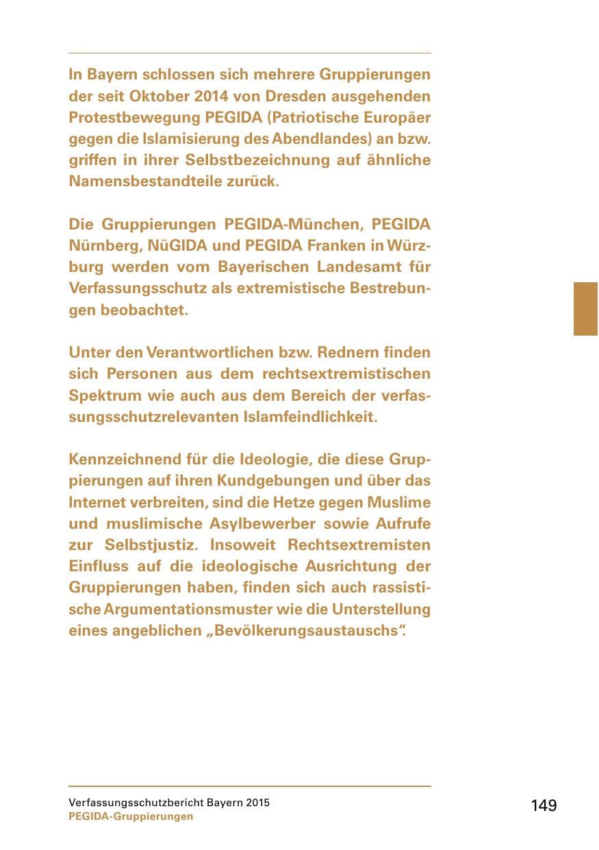 Seite 151 des Verfassungsschutzbericht 2015 Bayern
