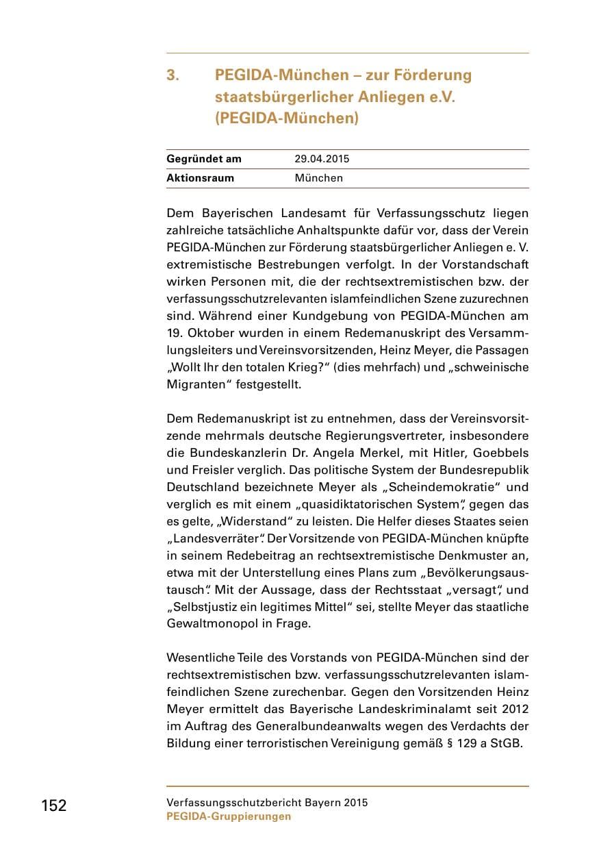 Seite 154 des Verfassungsschutzbericht 2015 Bayern