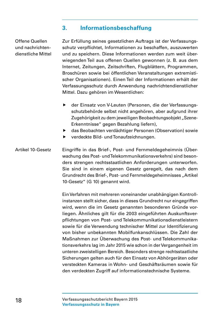 Seite 20 des Verfassungsschutzbericht 2015 Bayern