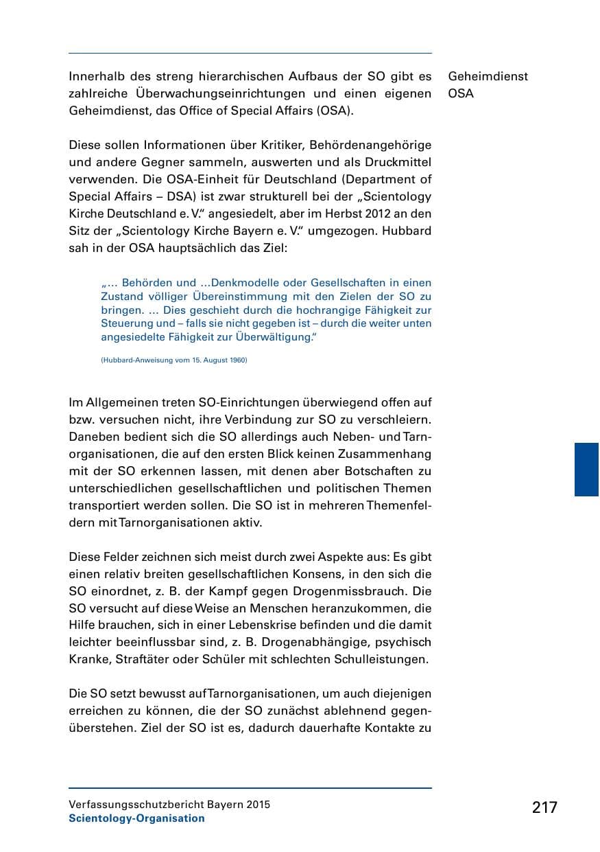 Seite 219 des Verfassungsschutzbericht 2015 Bayern