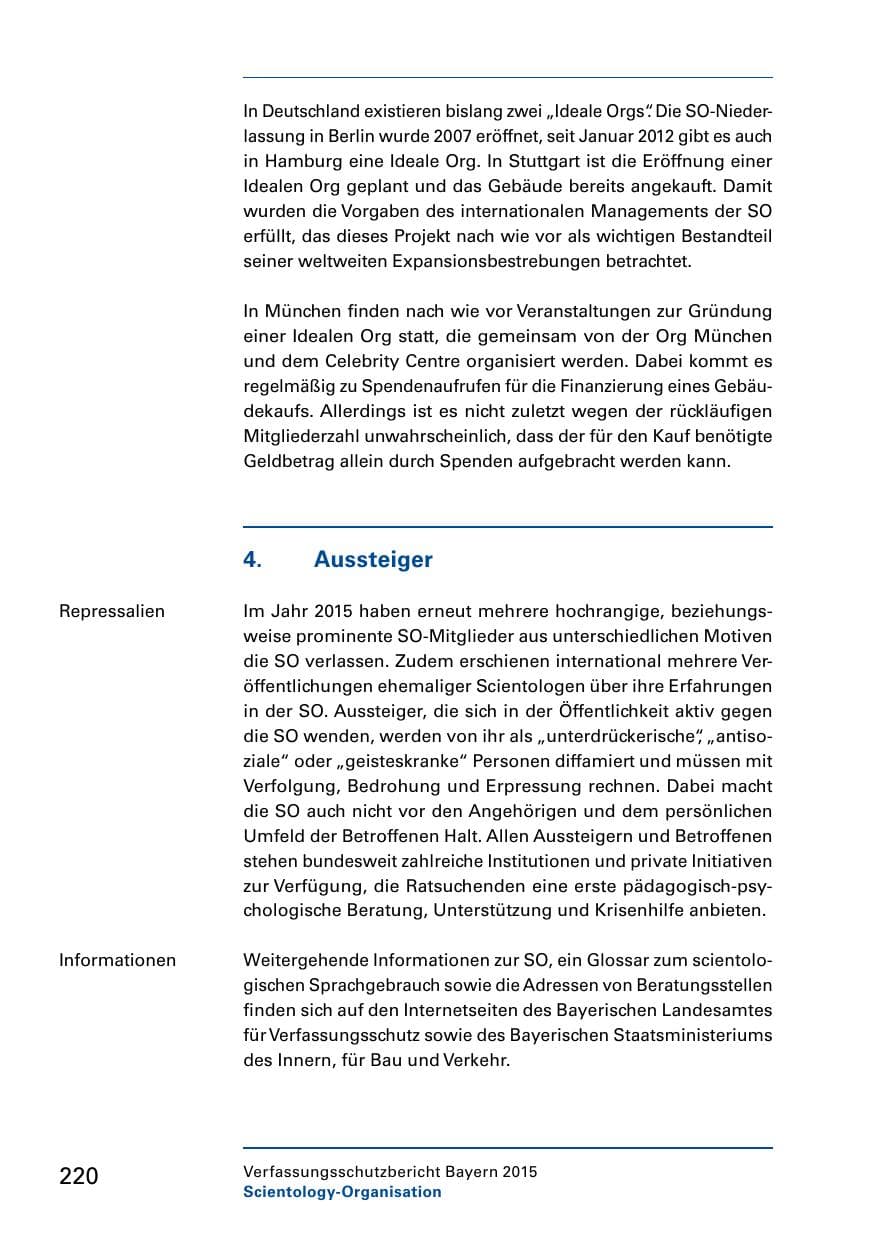 Seite 222 des Verfassungsschutzbericht 2015 Bayern