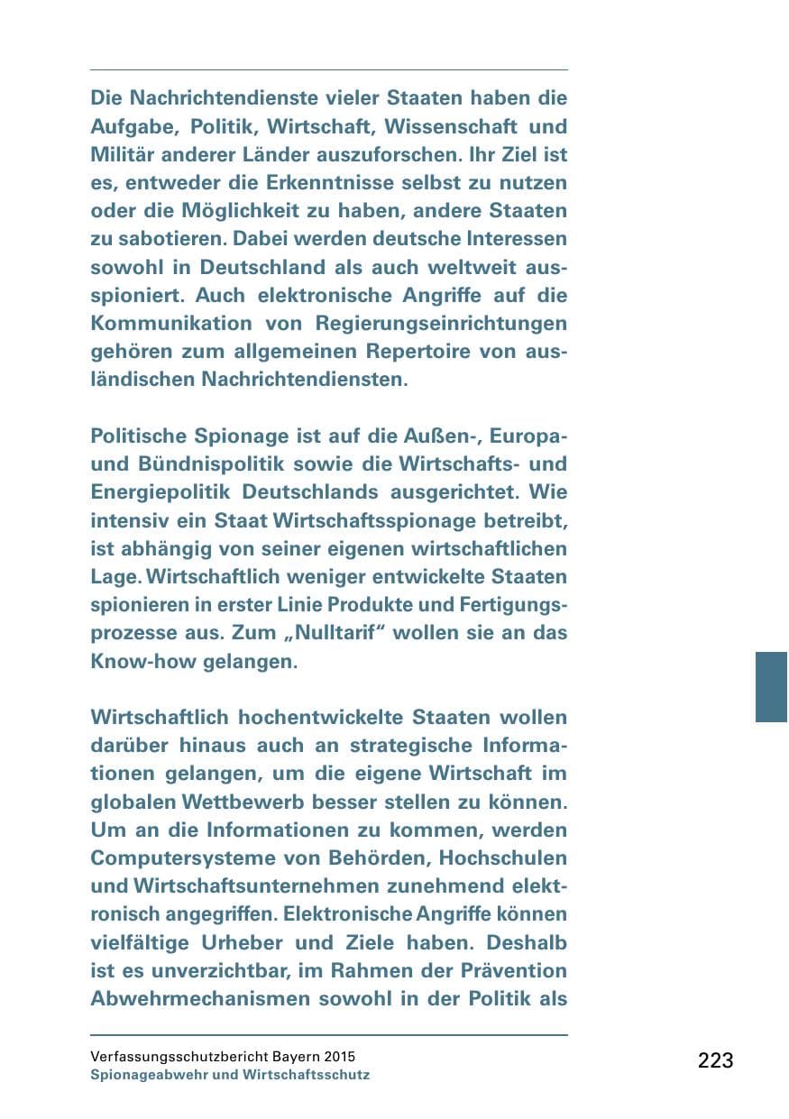 Seite 225 des Verfassungsschutzbericht 2015 Bayern