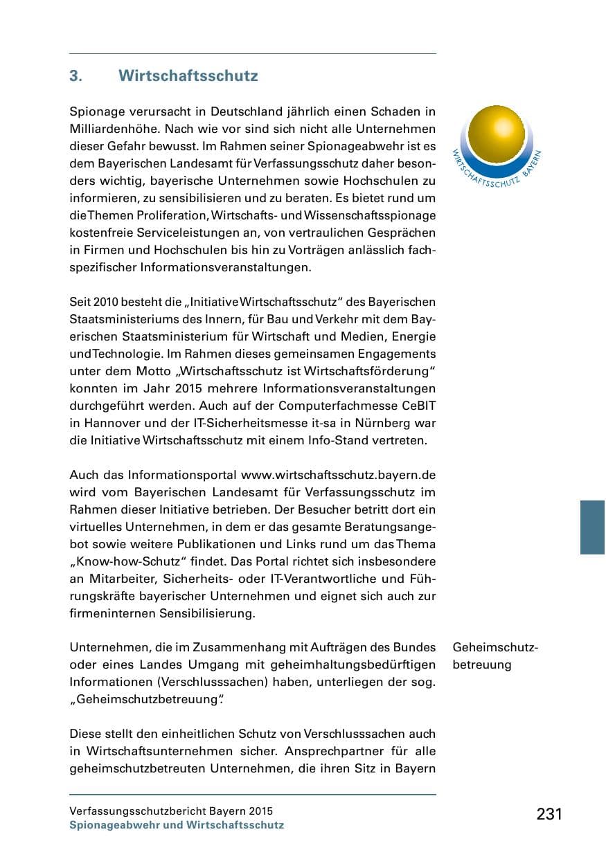 Seite 233 des Verfassungsschutzbericht 2015 Bayern