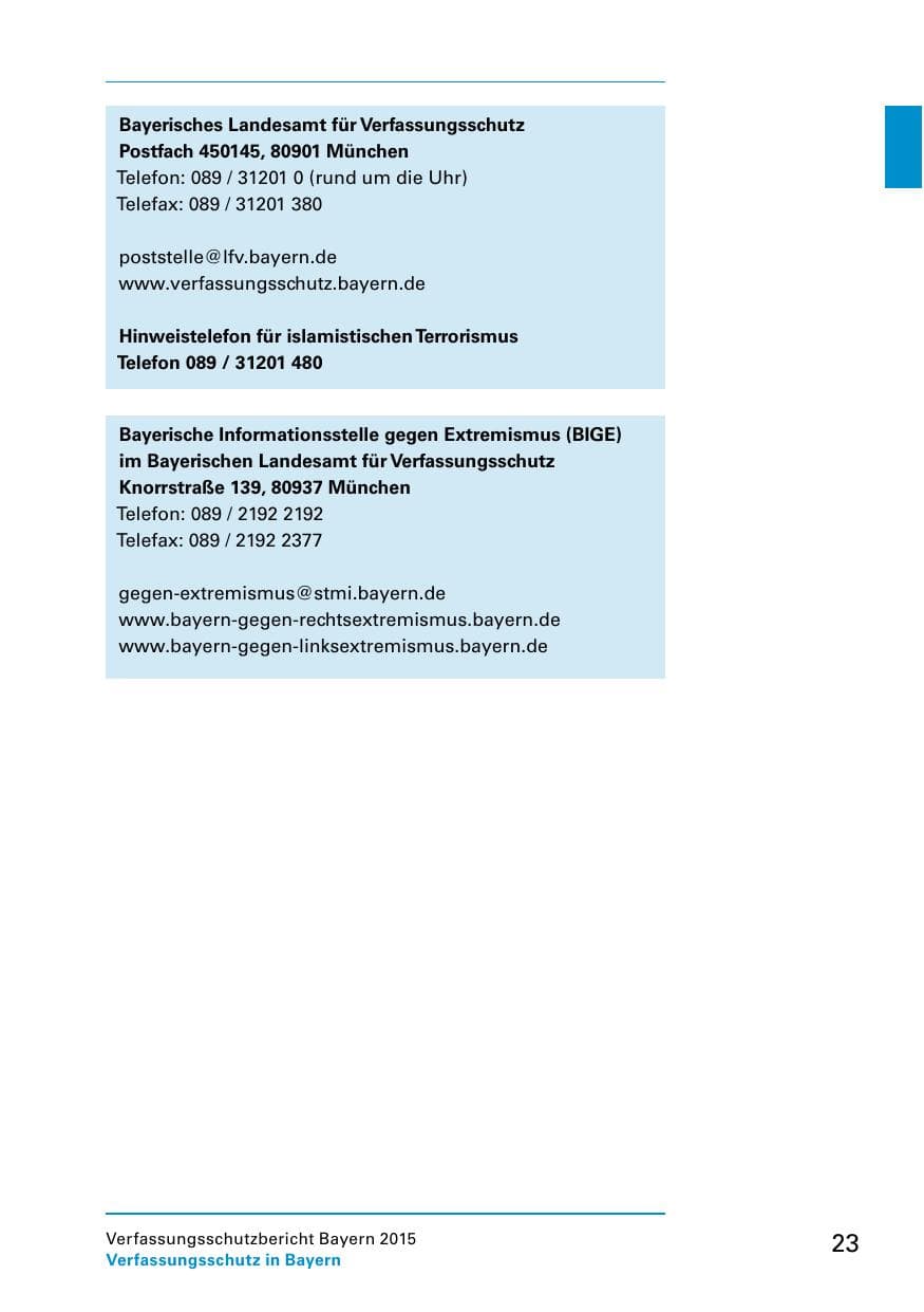 Seite 25 des Verfassungsschutzbericht 2015 Bayern