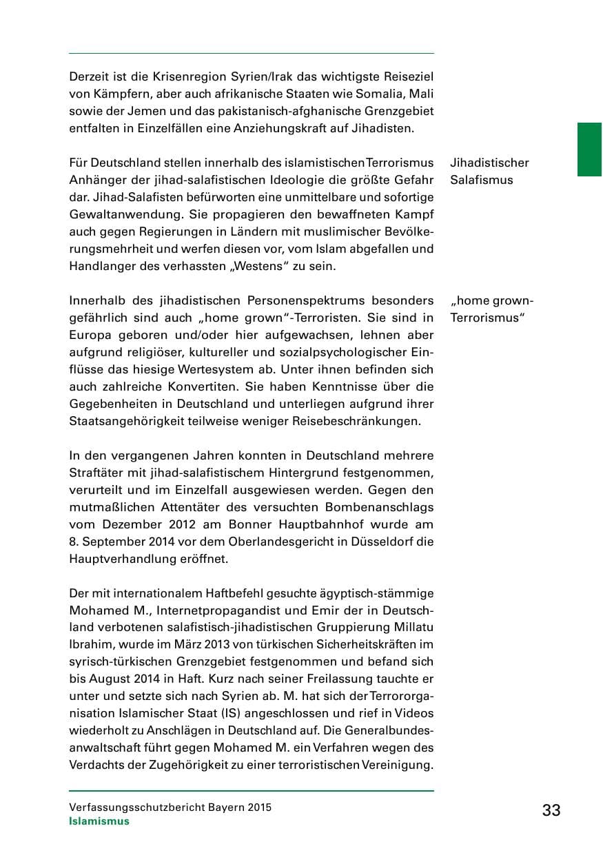 Seite 35 des Verfassungsschutzbericht 2015 Bayern