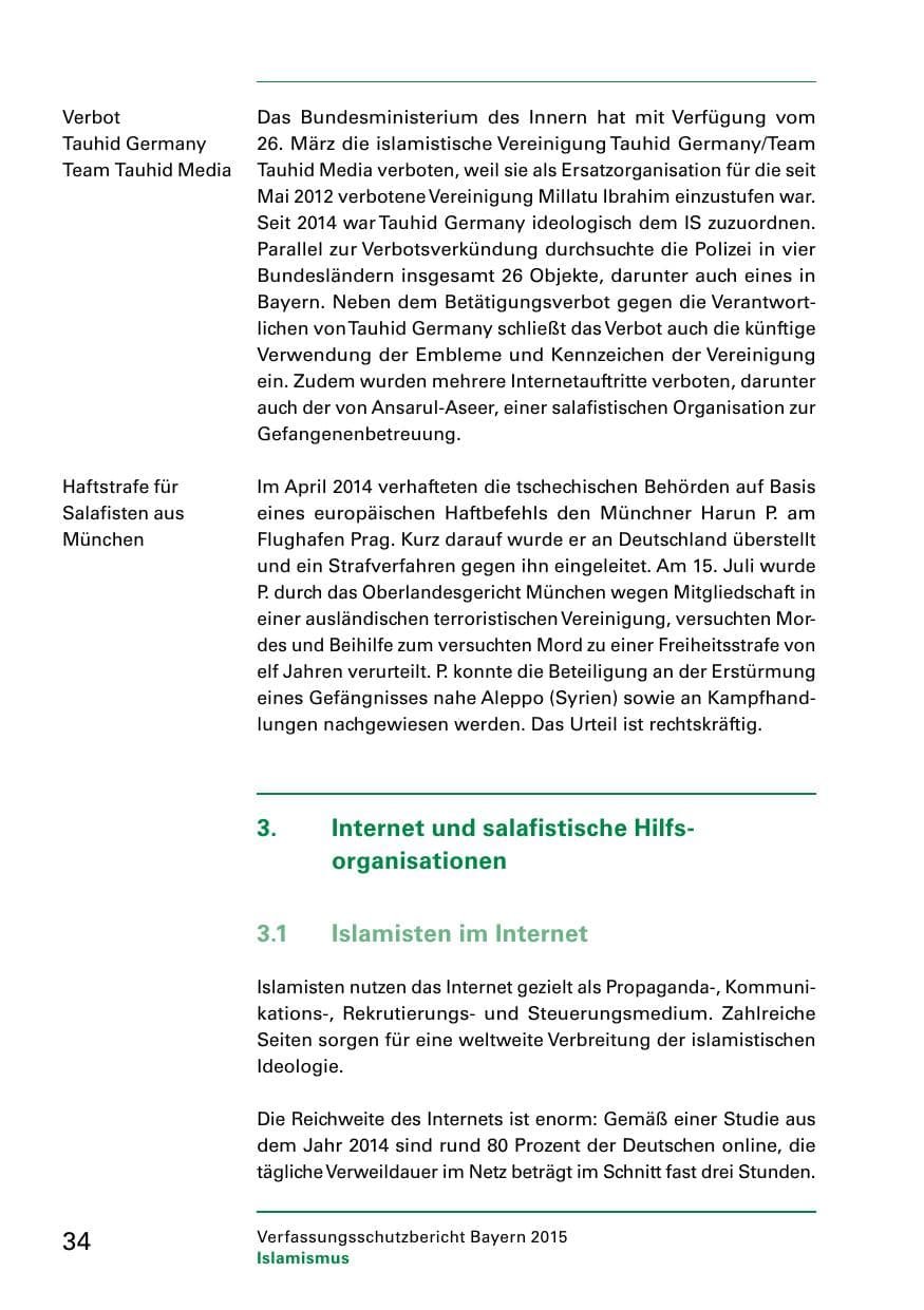 Seite 36 des Verfassungsschutzbericht 2015 Bayern