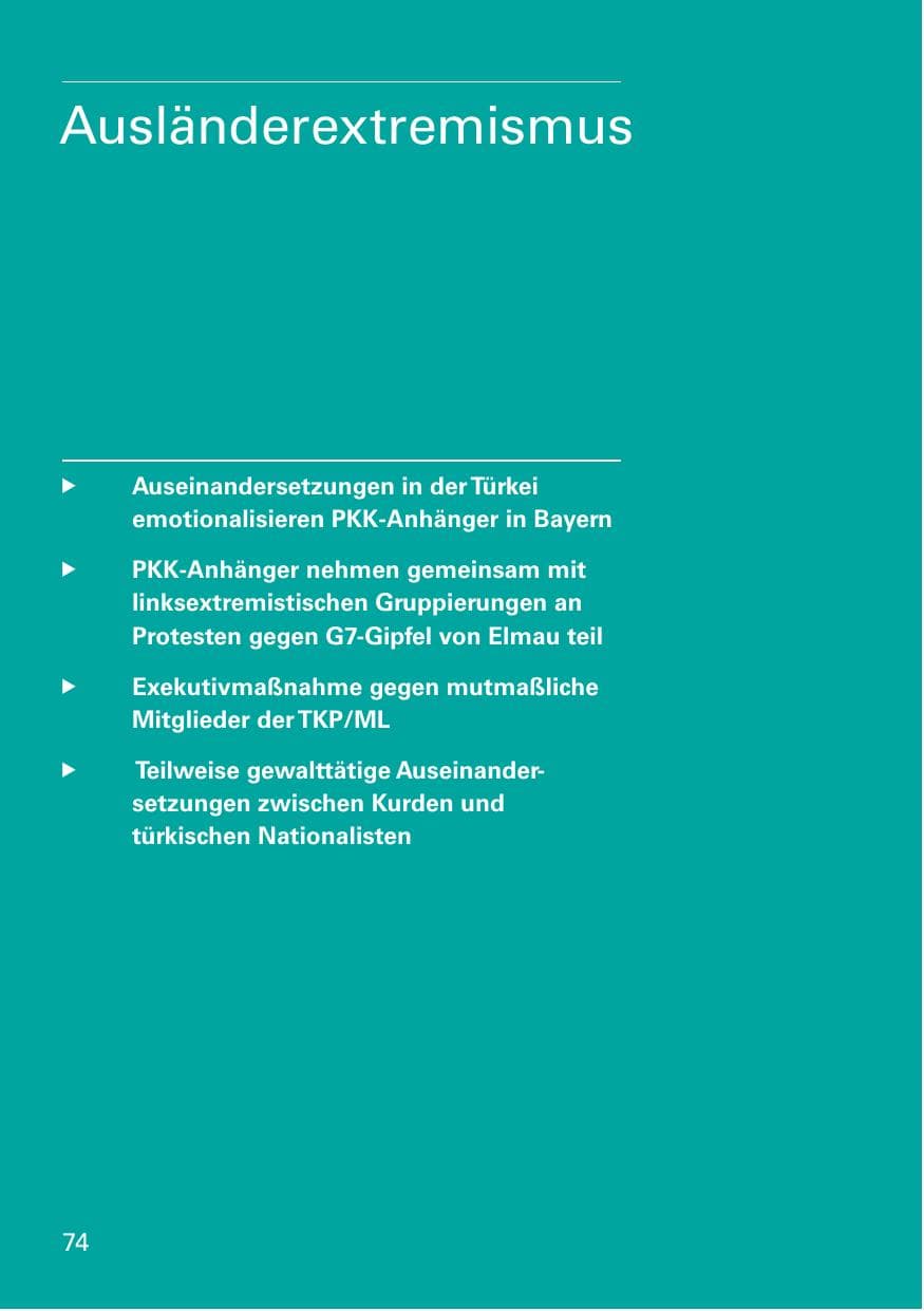 Seite 76 des Verfassungsschutzbericht 2015 Bayern