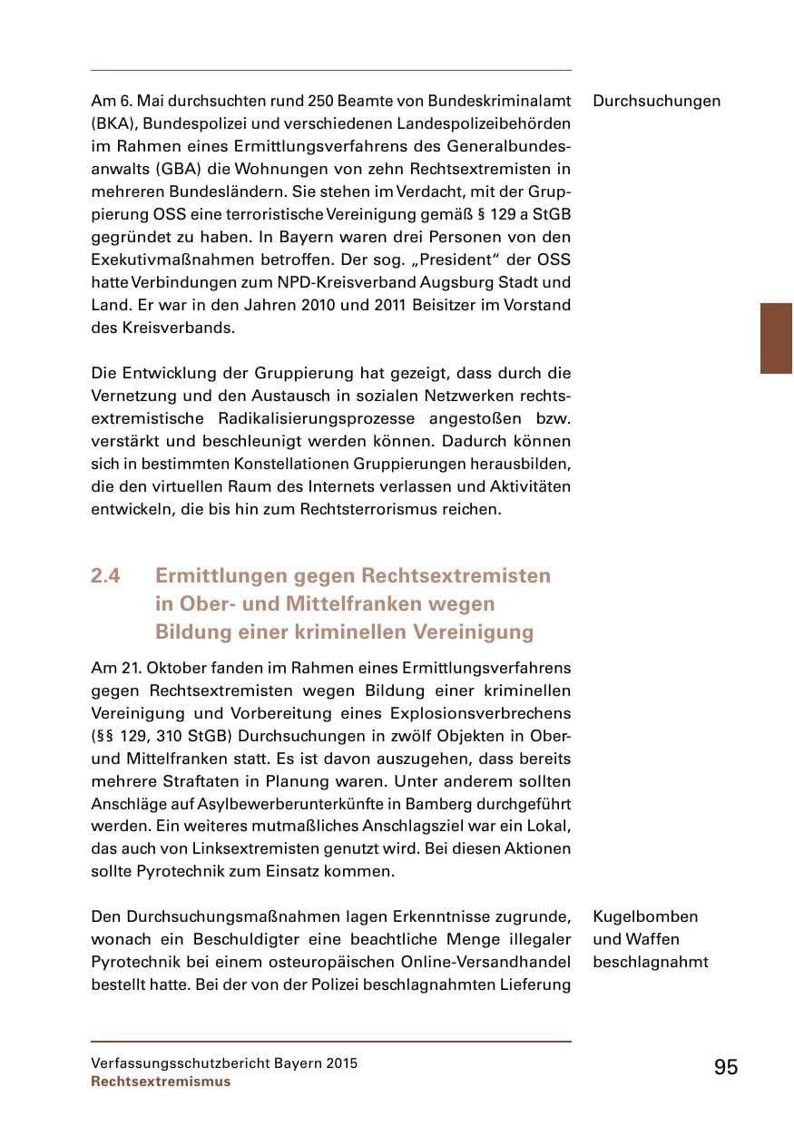 Seite 97 des Verfassungsschutzbericht 2015 Bayern