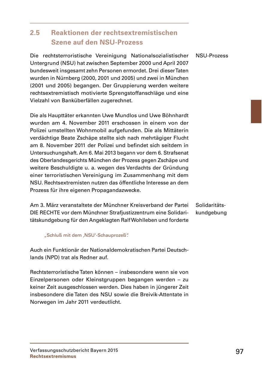 Seite 99 des Verfassungsschutzbericht 2015 Bayern