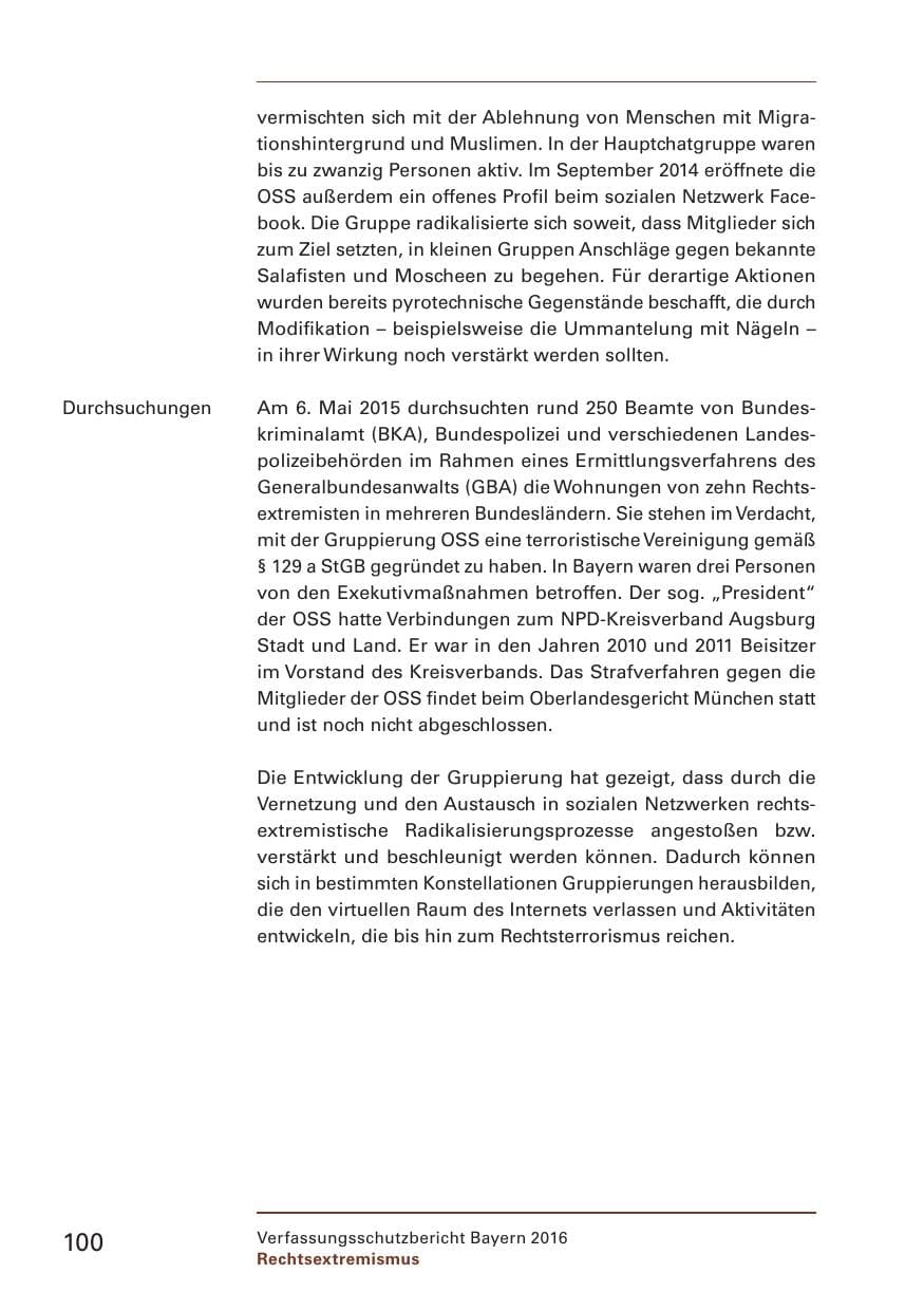 Seite 102 des Verfassungsschutzbericht 2016 Bayern