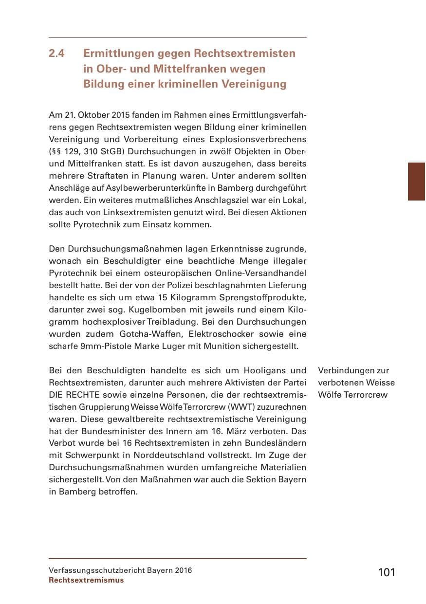 Seite 103 des Verfassungsschutzbericht 2016 Bayern