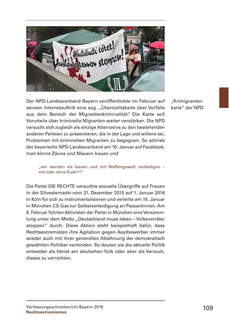 Seite 111 des Verfassungsschutzbericht 2016 Bayern