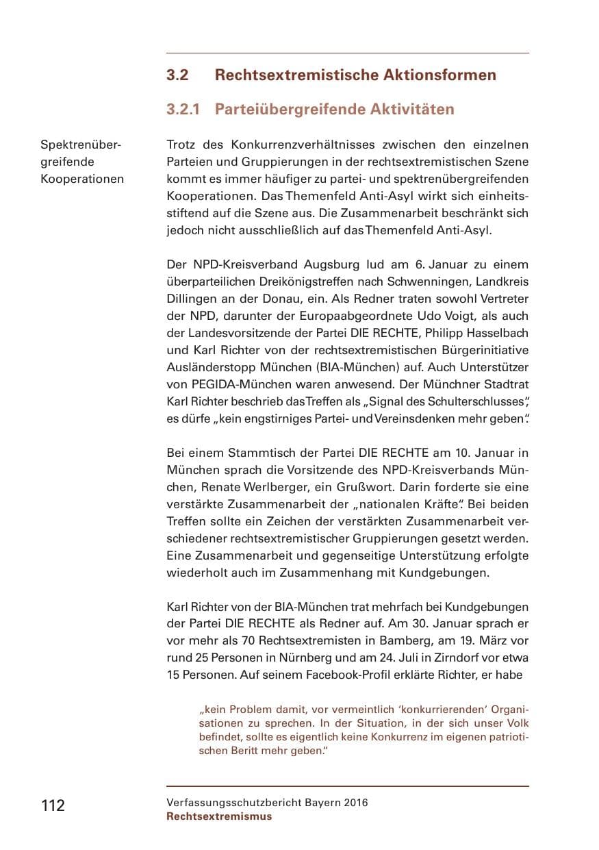 Seite 114 des Verfassungsschutzbericht 2016 Bayern